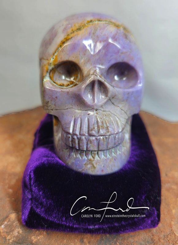 Lavender Jade Skull, Einstein Imprinted ~ "VIOLET EDEN"