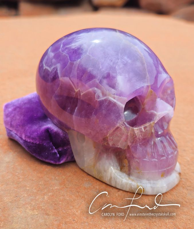 BABY EINSTEIN Imprinted Amethyst Crystal Skull, "VIOLET STELLA"