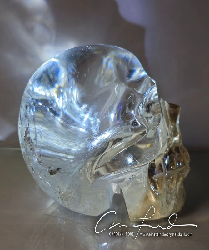 Clear Quartz Skull, Einstein Imprinted "STAR TRAVELER" 4.2 lb.