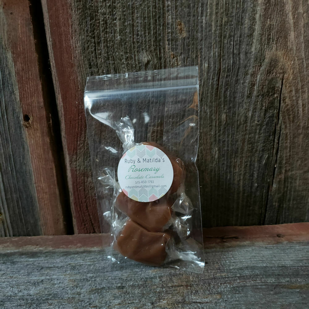 Rosemary Infused Chocolate Caramels with Sea Salt