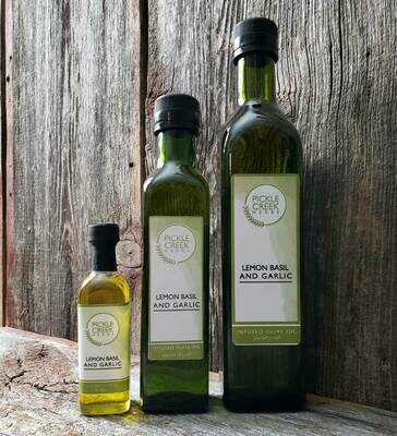 Lemon Basil and Garlic Infused Olive Oil