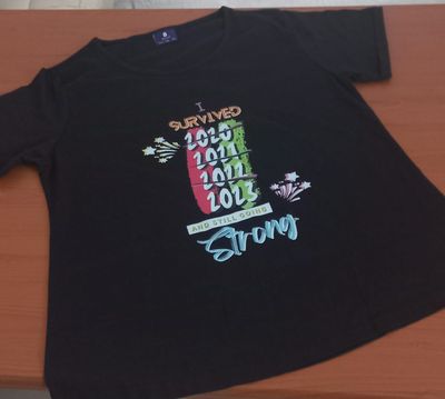 Custom I Survived_Black T-Shirt