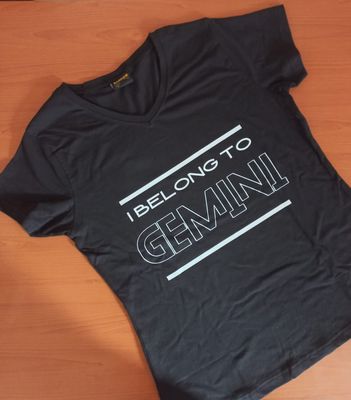 Custom I Belong To Gemini_Black T-Shirt