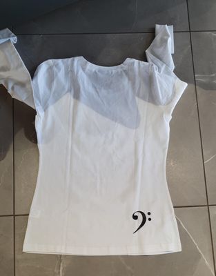 Custom Bass Player Animation_White Long Sleeve T-Shirt (Back))