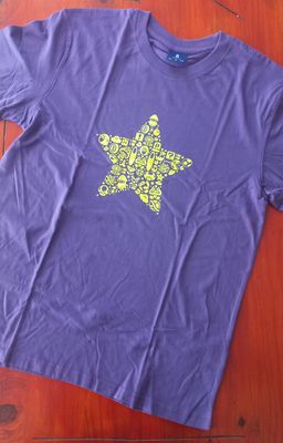 Custom Mario Yellow Star_Purple  T-Shirt
