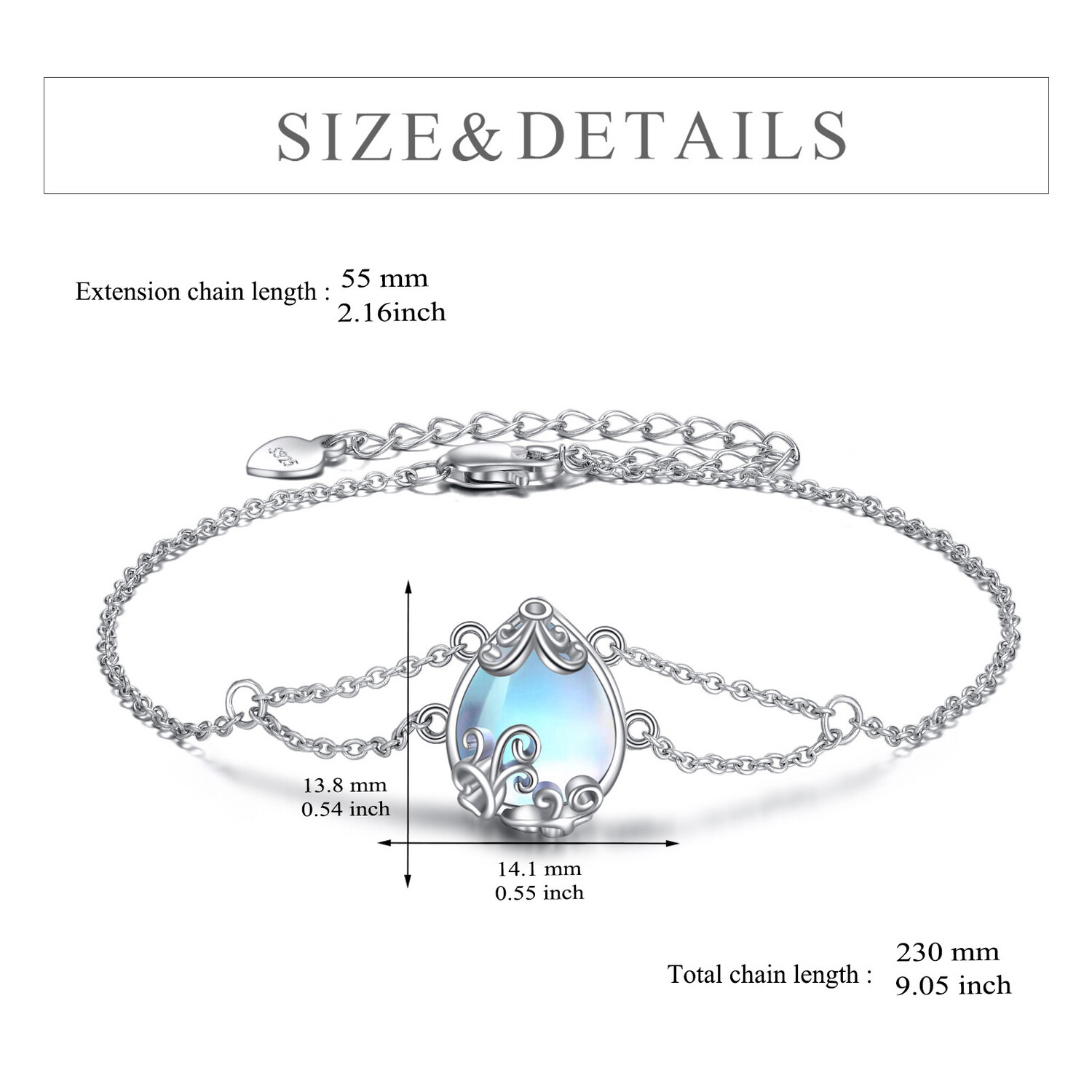 Moonstone Chain Bracelet