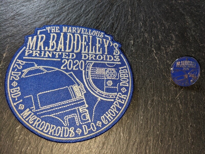 Mr. Baddeley 2020 Patch &amp; Pin Badge Set (inc packing &amp; shipping to all destinations)