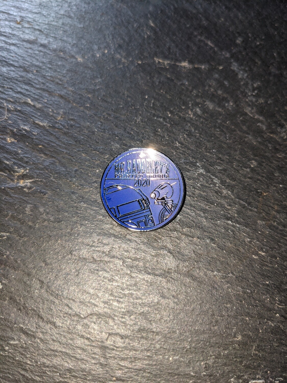 Mr. Baddeley&#39;s Printed Droids Pin Badge - all destinations