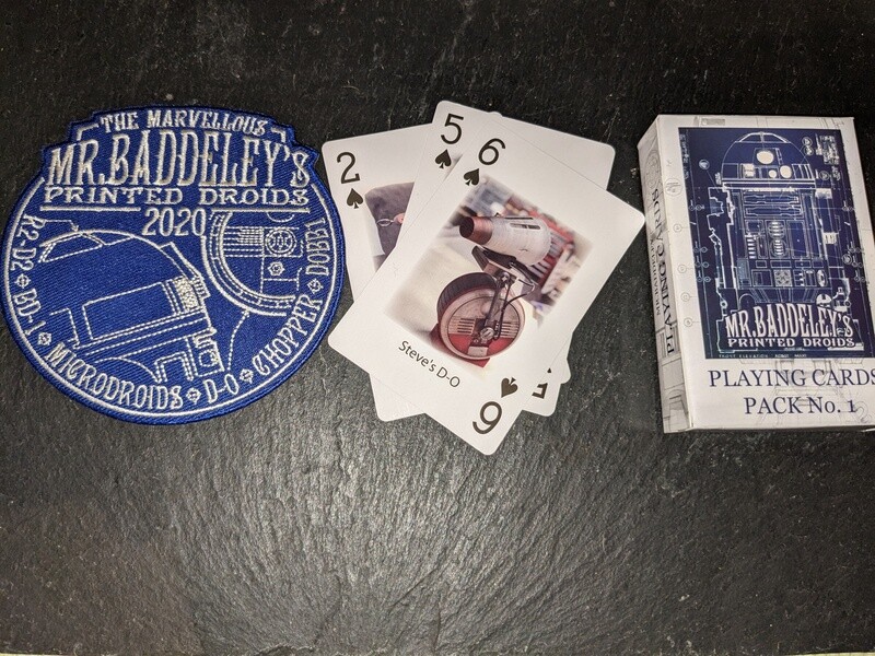 Mr. Baddeleys Printed Droids 2020 Patch &amp; Playing Card Set *Shipping included to all countries*