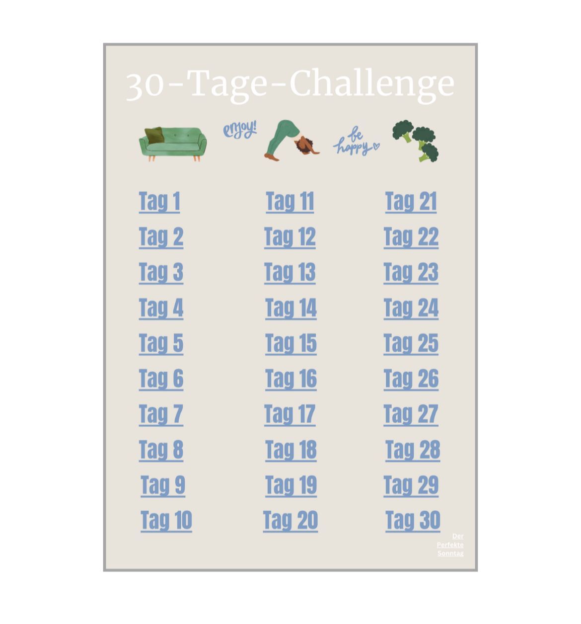 Eine digitale 30-Tage-Challenge für ein besseres Wohlbefinden. 