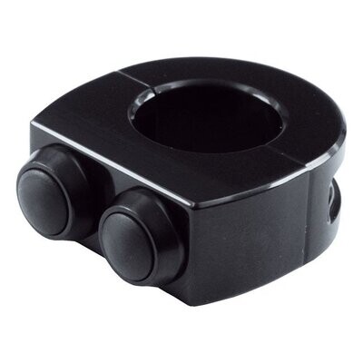 MOTOGADGET MO.SWITCH 2 PUSH BUTTON HOUSING 22MM H/B, BLACK