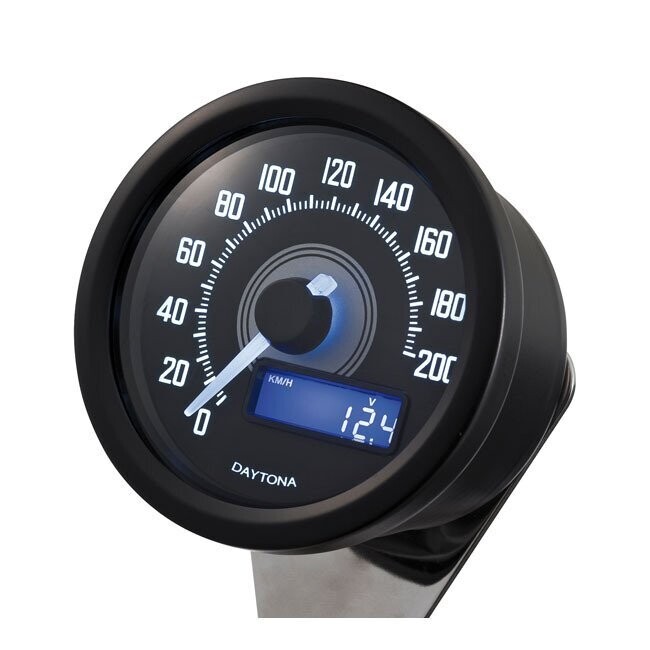 VELONA 60MM ELECTRONIC SPEEDOMETER 200KM/H, BLACK