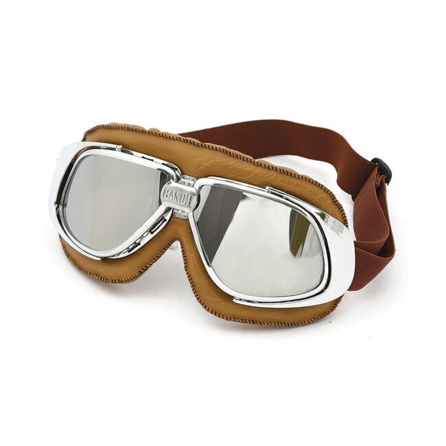 GAFAS VENTISCA Y MOTO BANDIT CLASSIC MARRON LENTE ESPEJO PLATEADA