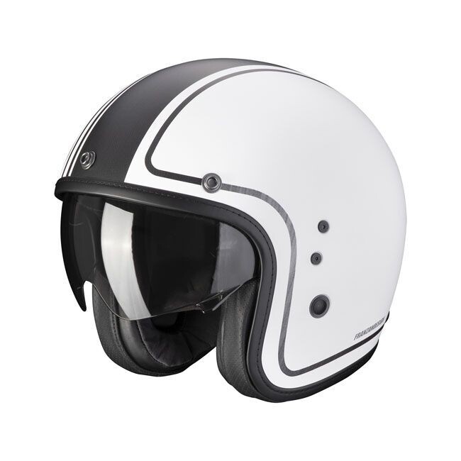 CASCO SCORPION BELFAST EVO RETROL BLANCO MATE MATTE WHITE/SILVER