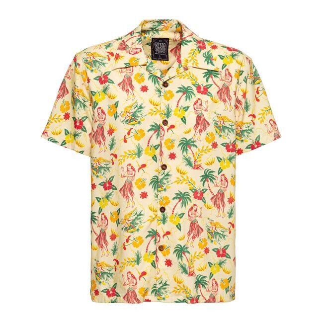 CAMISA KING KEROSIN HULA AOP SHIRT ECRU