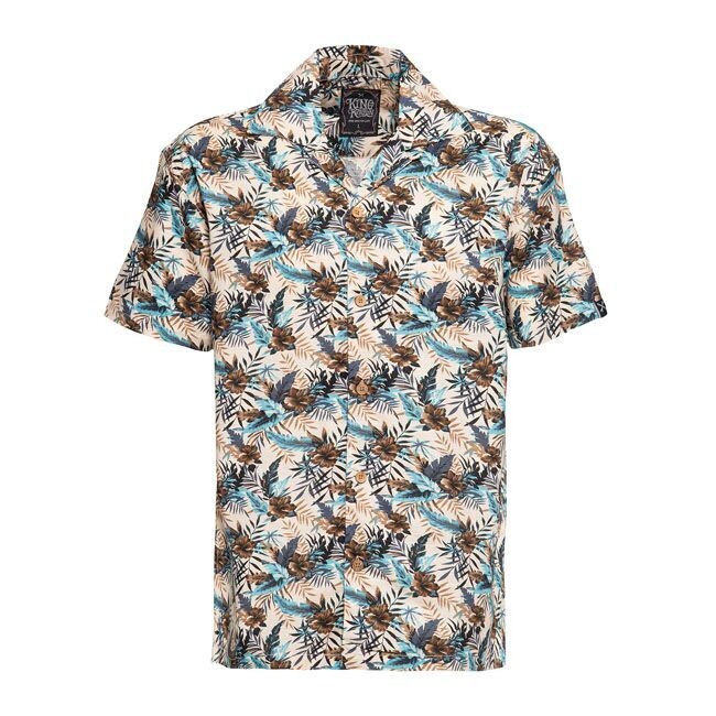 CAMISA KING KEROSIN HAWAII AOP SHIRT BEIGE/MULTICOLOR