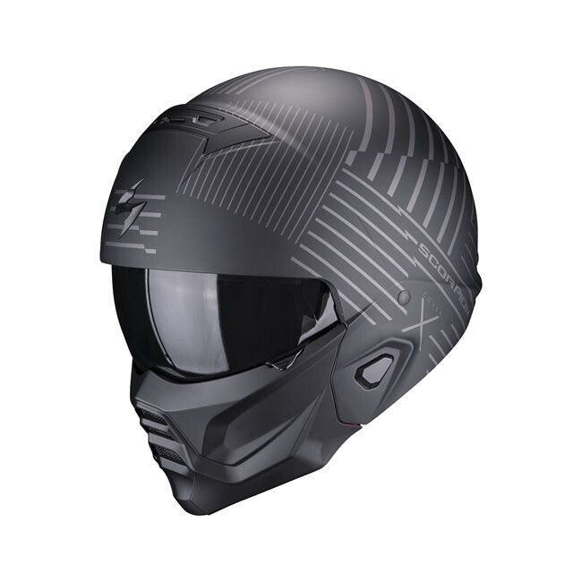 CASCO CONVERTIBLE SCORPION EXO-COMBAT II HELMET MATT BLACK/SILVER
