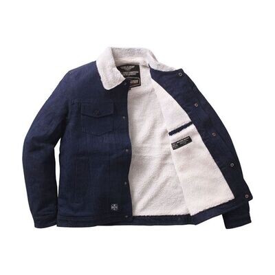 CHAQUETA WEST COAST CHOPPERS  SHERPA LINED DENIM BORREGO AZUL VAQUERO