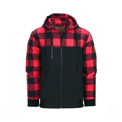 CHAQUETA LUMBERSHELL LEÑADOR CUADROS ROJA CON CAPUCHA