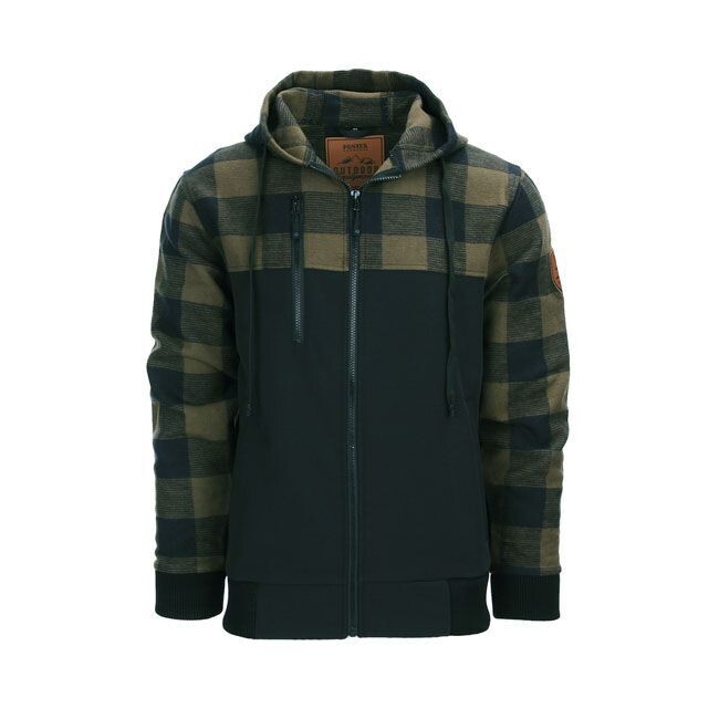 CHAQUETA LUMBERSHELL LEÑADOR CUADROS VERDE CON CAPUCHA