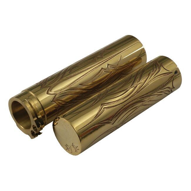 PUÑOS EXCLUSIVOS 25mm WEALL, BRASS ENGRAVED GRIP SET. HIRO