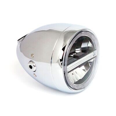 FARO DELANTERO HOMOLOGADO DAYTONA, NEO VINTAGE LED HEADLAMP. CHROME FARO DELANTERO HOMOLOGADO DAYTONA, NEO VINTAGE LED HEADLAMP. CHROME