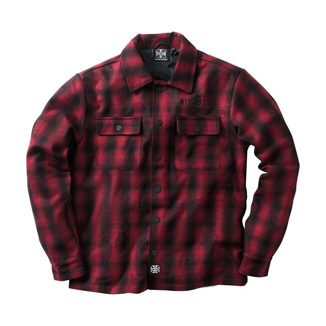 CHAQUETA WEST COAST CHOPPERS CUADORA ROJA WOOL LINED PLAIDSHIRT