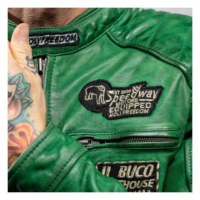 CHAQUETA PIEL HOLY FREEDOM ZERO EVO JACKET VERDE CUERO
