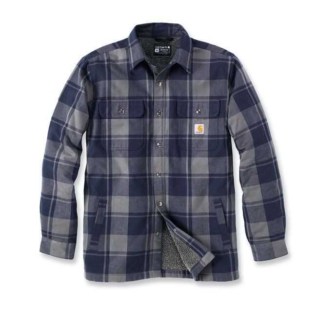 CAMISA CHAQUETA POLAR CARHARTT FLANNEL SHERPA-LINED SHIRT NAVY
