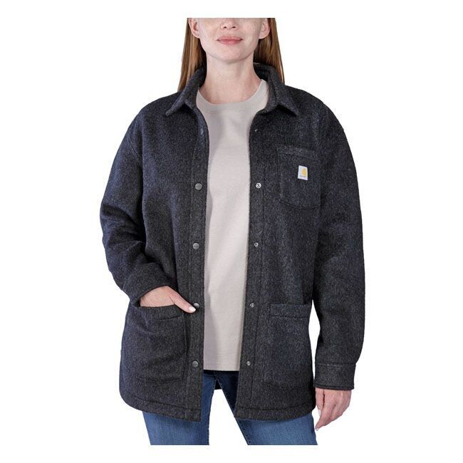 CAMISA GRUESA MUJER CARHARTT FLEECE WOMEN OVERSHIRT BLACK HEATHER