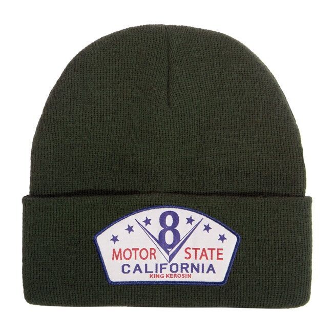 GORRO KING KEROSIN V8 MOTOR STATE CALIFORNIA BEANIE GREEN