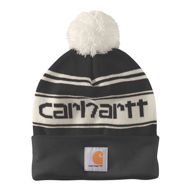 GORRO CARHARTT POM-POM LOGO BEANIE BLACK