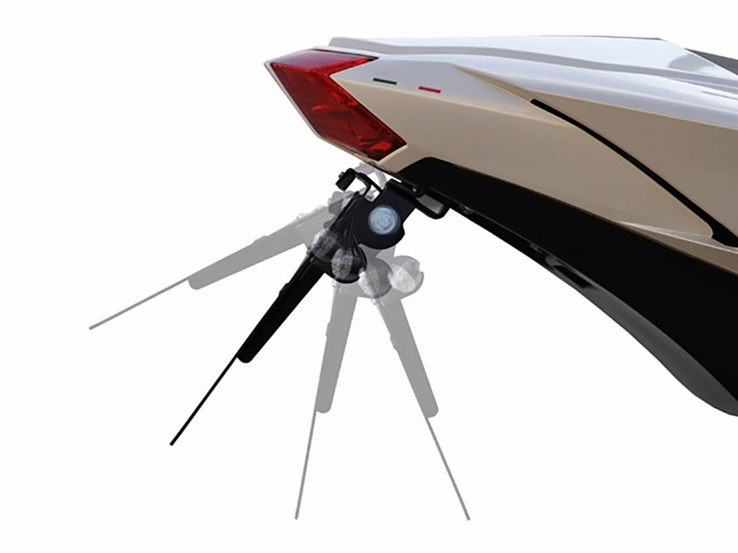 Soporte porta matrículas inclinable movil para Kawasaki Z900