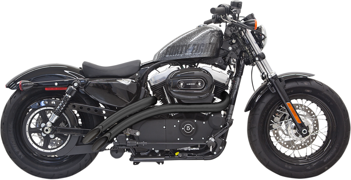14-22 XL- Escapes BASSANI XHAUST Radial Sweeper curvados negros para Sportster