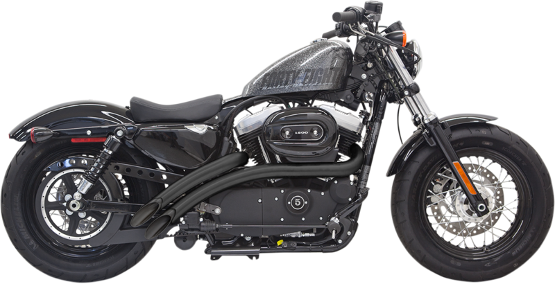14-22 XL- Escapes BASSANI XHAUST Radial Sweeper curvados negros para Sportster