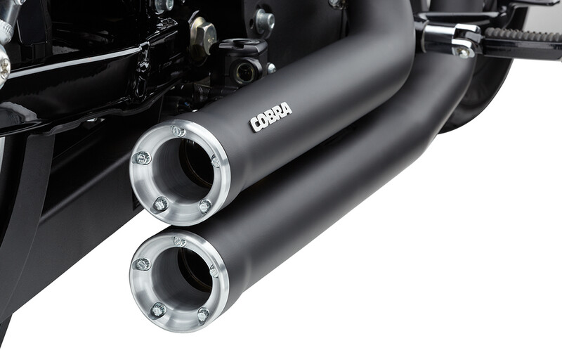 Escapes COBRA Speedster RPT cortos negros para Harley Davidson Sportster