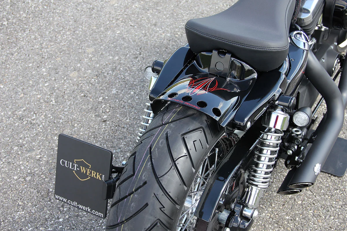 04-22 XL- Guardabarros trasero Cult Werk Bobber corto para Harley Davidson Sportster