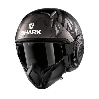 CASCO SHARK STREET DRAK CROWER BLACK/SILVER MATTE