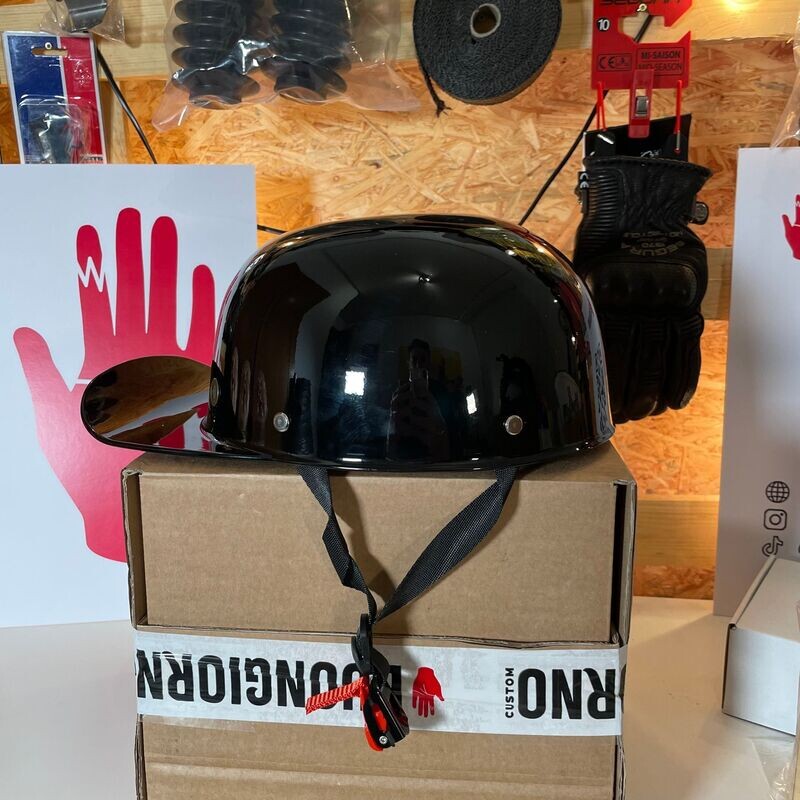Casco con visera tipo gorra Cap Negro brillo