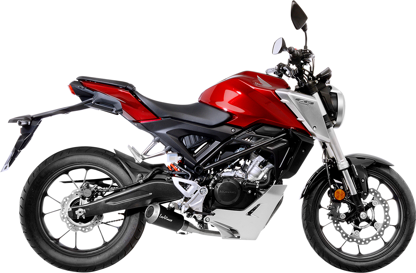 Silenciador Leo Vinve para Honda CB 125 R Escape LV-10 Black Edition Negro