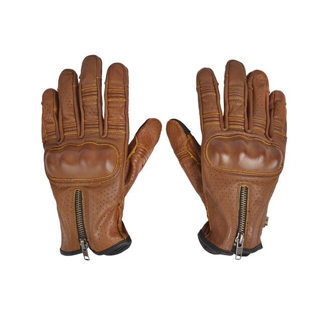 GUANTES MOTO BY CITY AMSTERDAM MARRÓN CON PROTECCIONES