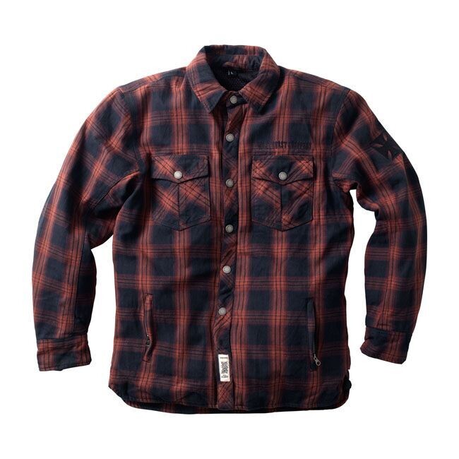 Camisa Gruesa Chaqueta West Coast Choppers AUSTIN KEVLAR ROJO/NEGRO FORRADA MOTO