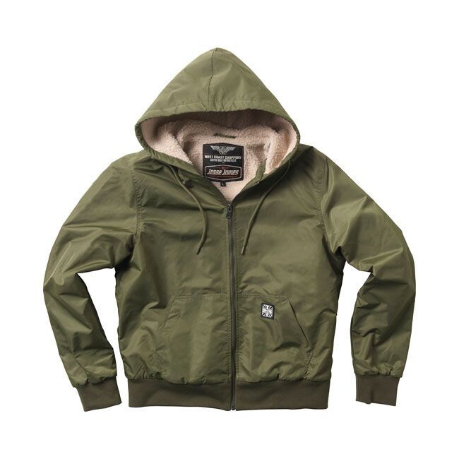 CHAQUETA WEST COAST CHOPPERS BFU SHERPA DE NYLON VERDE OLIVA MOTO