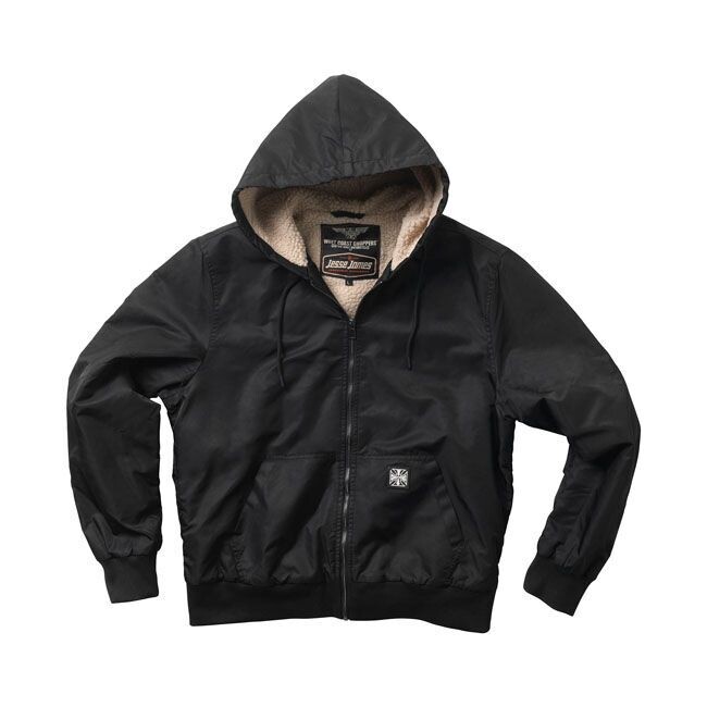 CHAQUETA WEST COAST CHOPPERS BFU SHERPA DE NYLON NEGRA MOTO