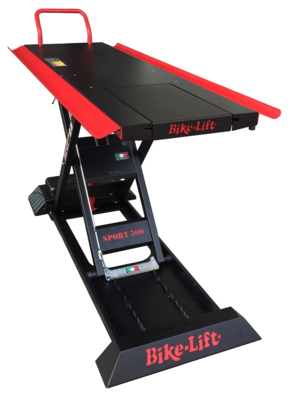 Caballete Elevador de tijera con panel abatible Sport 500 para Moto