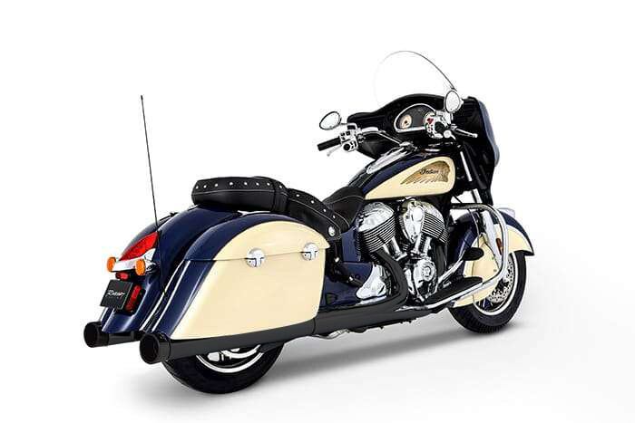 Silenciadores Slip-On Duals de 4" para Indian Chief Vintage, Dark Horse Escapes largos negros