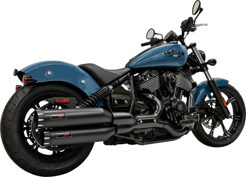 Silenciadores BASSANI XHAUST Slip-On 4" Escapes negros para Indian Chief