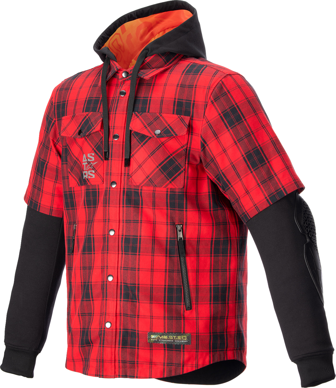 Chaqueta camisa con protecciones Alpinestars para Moto Rojo y Negro