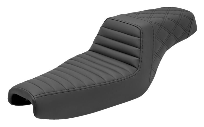 04-22 XL- Asiento Step-Up SADDLEMEN negro lineas y rombos Sportster