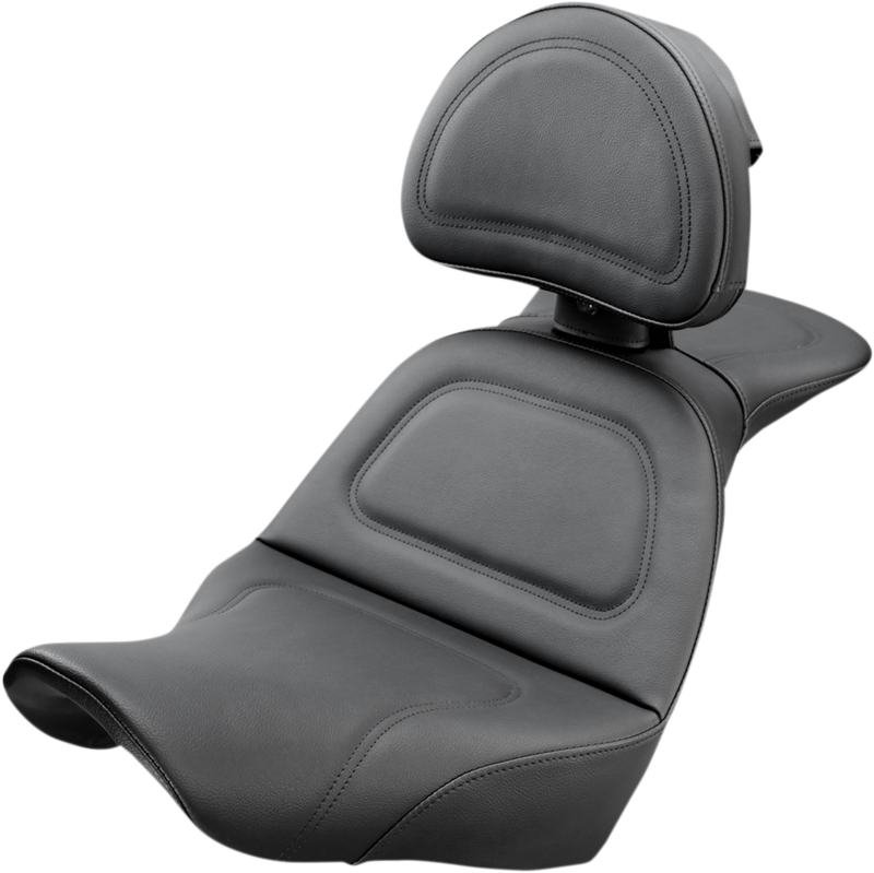 Asiento SADDLEMEN Explorer™ negro con respaldo para Harley Davidson Softail
